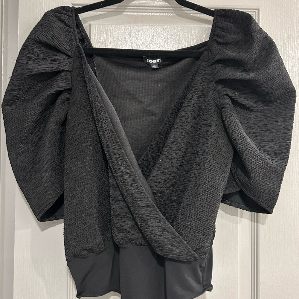 Express Elegant Black Bodysuit